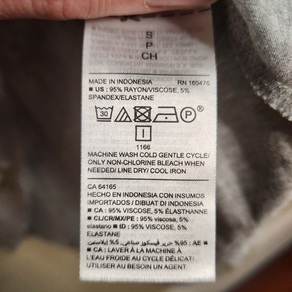 Old Navy Luxe Tank Top Women's Small Palm Tree Pattern Heather Gray - Picture 5 of 7